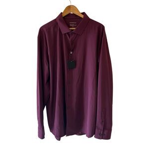 AWARENESS KENNETH COLE Modern Fit Performance Dress Shirt purple plum 3XT NWT